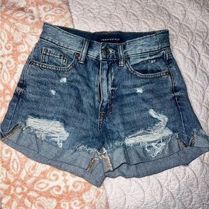 Aeropostale High Rise Distressed Denim Shorts